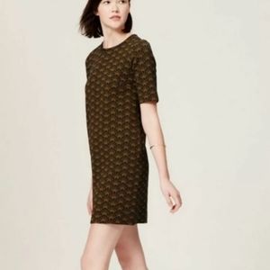 LOFT Chic Black and Gold Mini Dress